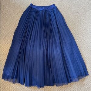 Elegant Tulle Blue Pleated Skirt